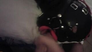 Bound Latina MILF in Latex Gets Mouth Fucked Hard