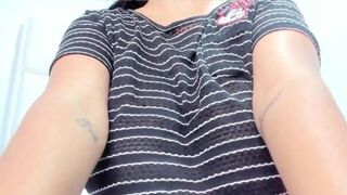 Busty Latina squirts milk while friend hangs around