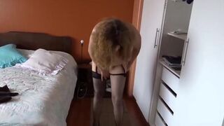 I please my stepson to jerk off watching me masturbate, i love his big dick