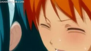 Tempting hentai brunette cunt fucked in close-up