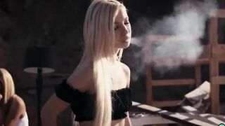 MILF stepmother licks teen stepdaughter to make her happy
