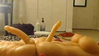 wonderful boobs dildo dp