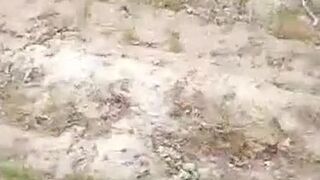 Amateur webcam mature tease and show her boobs in park