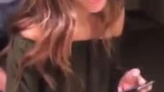 Naughty girlfriend flashes boobs