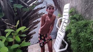 Stepmother seduces her STUDENT with her huge ass. Little virgin jerk-off brother is spying on that public sex with 2 STUDENTS (see closed