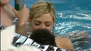 Topless girls in UK reality show, with big black boobs