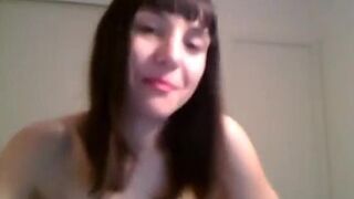 Fantastic girl in fishnet fingers her pussy