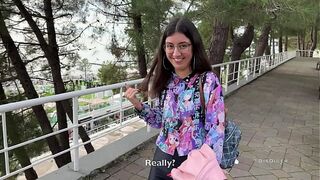 Picked up a cutie on the street, fucked and cum on her glasses