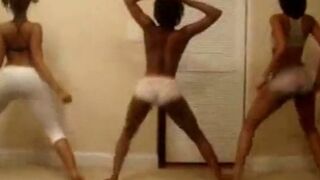Amazing Ebony Trio Booty Shake Tease - A