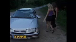 Busty MILF Gets Fucked on the Hood of the Car by a Big Cock That Cums in Her Mouth