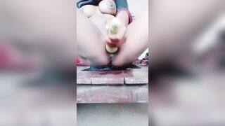 Big bottle guard in my small pussy