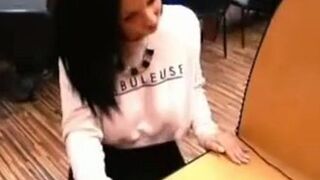 Italian girl teases in public.
