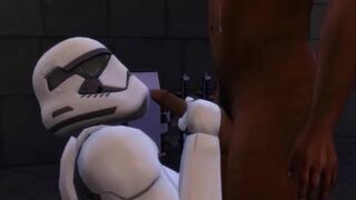 Sims 4 Finn from Star Wars fucks a female Storm Trooper