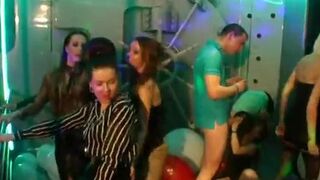 Bi club chicks having public sex orgy