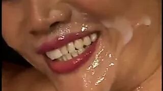 Mature Asian gets her ass fucked and gets a facial