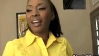 Ebony girl gets gangbanged by stiff white rods