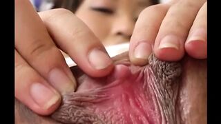 Ami-chan is gifted with meaty lips and a big clit