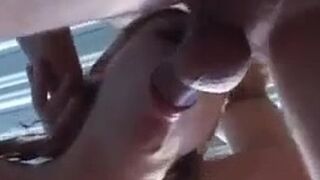 Blonde teen in pigtails gives amazing blowjob