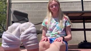 CuteGirlsFeet Abbie Chilling Outside