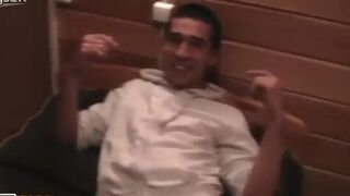 Tipsy blondie takes a dude to the toilet for sucking his tool passionately