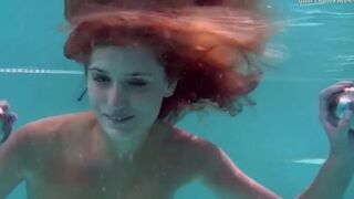 Swimming pool seductive teen girl Nikita Vodorezova