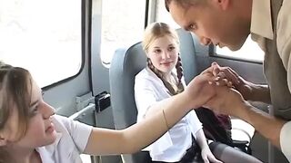 Threesome in the bus