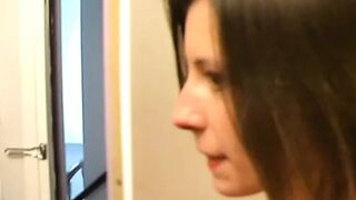 All natural French babe takes care of two big dicks