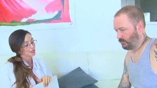 Nurse with big tits cures testicular blockage