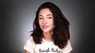 Brunette with hairy twat feels real intense orgasm