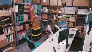 Shoplifter gets caught and taken to an office for sex