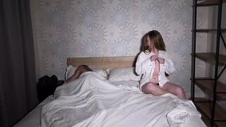 The Unfaithful Girl Turned Out to Be Easily Accessible to Her Boyfriend's Daddy's Dick - the Cuckold Was Stunned by This