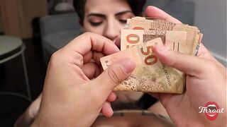Deep throat / choked and drooled on dick / sucked eagerly for money / played with cum and made ahegao - Lady Snow Brasil and Lord Kenobi (see full on red)