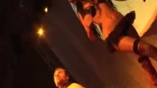 Hot stripper having sex with a fan