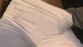 Cute brunette gets anal and facial
