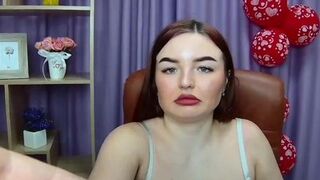 Redhead amateur babe NicolPot flashes big natural tits on webcam