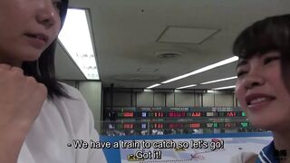 Japanese female employee tasked with breaking in a new lesbian