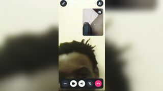 Orgasm cum of black mama cougar,she enjoyed video call fuck