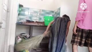 Indian owner of the house secretly fucked the maid very hard.