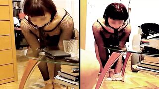 Ring Gag Dildo Deepthroat for Master's Pleasure