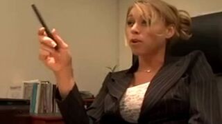 Blonde fucked on the table