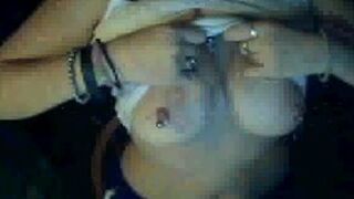 Young whore showing her tits