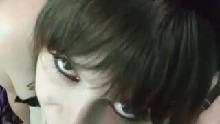Tease clip- Busty kitten sucks daddy's thick cock