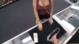 Hot Busty Babe Wants To Sucks Pawnman Cock For Silver Necklace