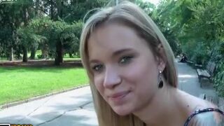 Hot Girl Is Chatting With A Horny Old Guy In The Park