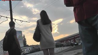 Outstanding girl's view caught on upskirt hidden cam