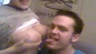 A couple chatting on webcam