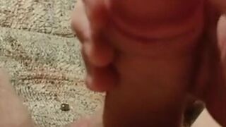 Dripping precum on friends couch