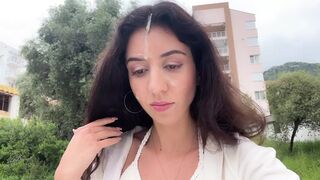 POV Sex in the Morning, Blowjob, Footjob and Cum on face - Public Cumwalk