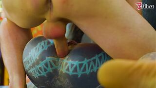 Pornstar Tattoo Artist gets Assfucked from Customer - hard Anal, ATM, facial cumshoot