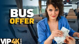 VIP4K. Pretty big titted lady is fucking in the bus